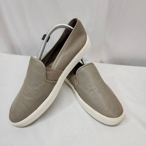 Vince Women's 11 Blair Slip On Sneakers Taupe Clay Perforated Casual Comfort - Picture 2 of 9